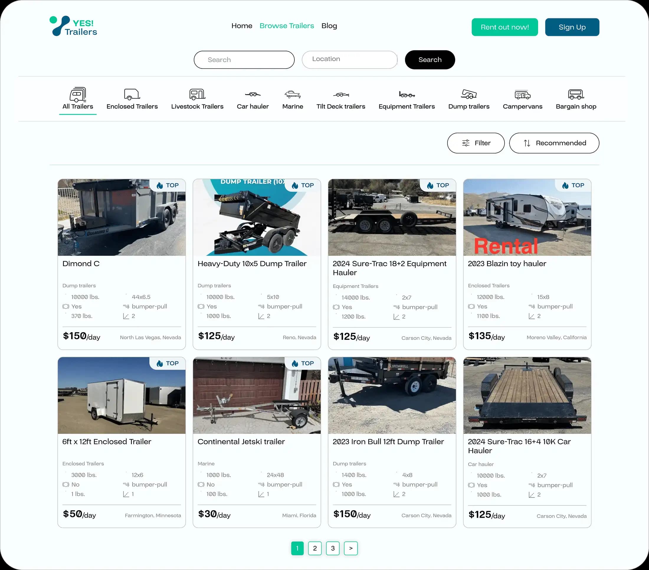 trailers screen center